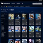 PlayStation Store PS4 Games Under $30, Up to 60% Off PS3 / PS Vita Games