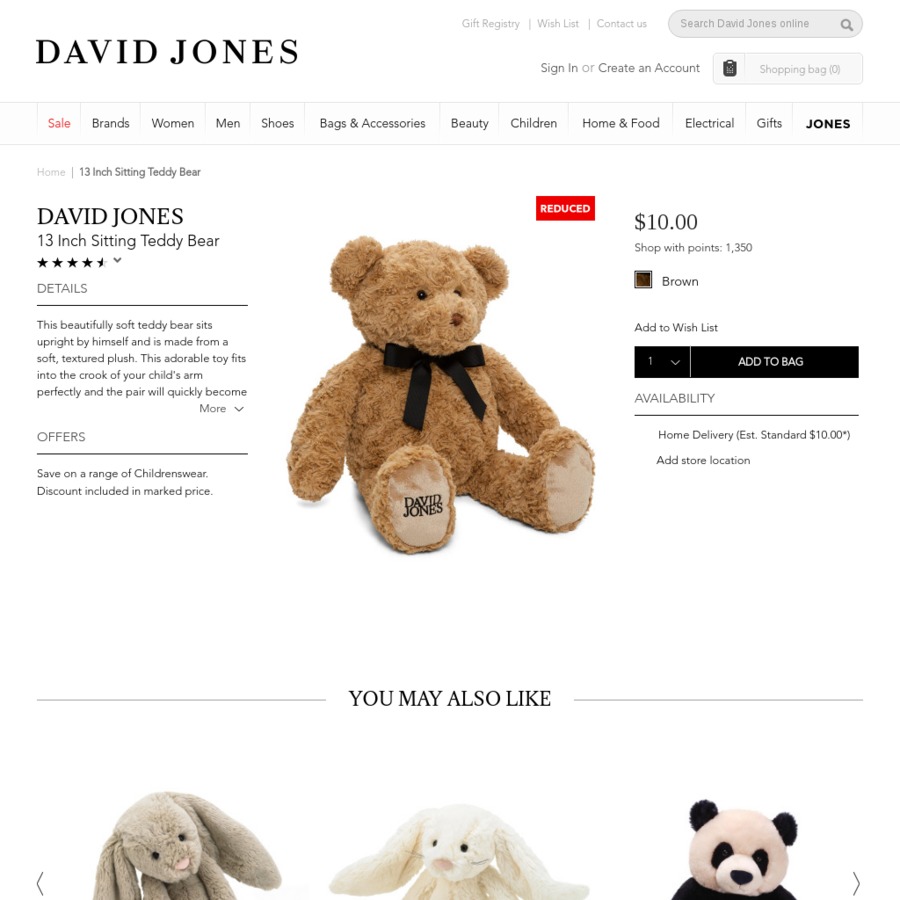 David jones best sale teddy bears