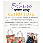 Bonus Womens Weekly Classic Tote Bag with Purchase March Issue of WW ($8.20) @ Woolworths