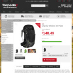 Osprey Stratos 36 Backpack $148.49 + Postage @ Torpedo7