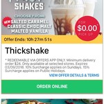 Free Regular Thickshake with Any Traditional / Premium Pizza Purchase via Offers App @ Domino's