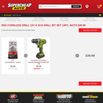 Rockwell ShopSeries Cordless Drill 12V + SCA Drill Bit Set 13 Piece $39.99 @ Supercheap Auto