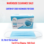 Carton of 2500 Disposable Face Mask 4-Ply $500 Delivered @ Furniture Star Direct