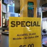 [VIC] Alcatel 20.45x plus Optus SIM $5 @ EG (Woolies Petrol) Mornington