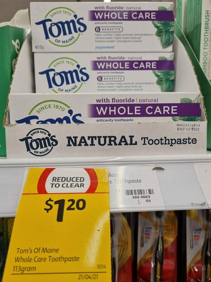 tom's toothpaste coles