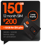 Boost Mobile $200 Prepaid Starter Kit 12 Month Plan (30GB + Bonus 120GB Data) $180 Delivered @ Boost Mobile