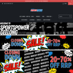 20% to 70% off RRP Storewide + Free Shipping over $99 @ Sports Power Geelong