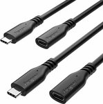 Fasgear 2 Pack 50cm USB 3.1 Type C Extension Cables $14.99 + Delivery ($0 with Prime/ $39 Spend) @ FasgearDirect via Amazon AU