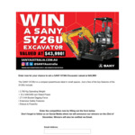 Win a Sany SY26U Excavator Worth $43,990 or a $5,000 JB Hi-Fi Gift Card from Sany Australia