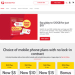 Australia Post Prepaid Mobile: $10 for 120GB in The First Month (20GB+100GB)