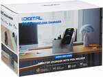 iDigital Desktop 10W Qi Fast Charger with Pen Holder / Multi-use storage box (Fabric Finish) $20 @The Reject Shop