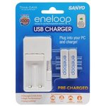 Eneloop USB Charger with 2x AA NIMH Batteries $12.49