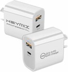 2x HEYMIX 20W USB C + A Wall Charger QC3.0 PD - $16.99 + Delivery ($0 with Prime & $49 Spend) @ Amazon AU
