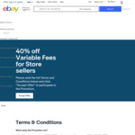 40% off Variable Fees for eBay Store Subscribers @ eBay