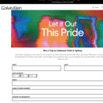 Win VIP Tickets for 2 to Calvin Klein's Pride Event (Accommodation, Flights, $1,000 Gift Card) + Minor Prizes from Calvin Klein