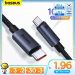 Baseus 100W USB-C to USB-C Cable 1m US$2.66 (~A$3.87), 2m US$3.05 (~A$4.43) Delivered @ Baseus Official Store AliExpress