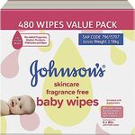 [Prime] Johnson's Baby Skincare Fragrance Free Baby Wipes 6x 80 Pack $13.99 ($10.49 S&S) Delivered @ Amazon AU