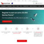 Bonus 20,000 Qantas Points for First-Time Qantas Points Earning Credit Card Cardholders @ Qantas (Activation Required)