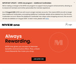 1,000 MYER One Bonus Credits (Worth $10) with $150 Spend, 2,000 Credits with $150 Spend on LEGO @ Myer (Activation Required)