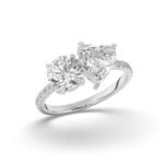 18K White Gold Toi Et Moi Round & Heart Lab-Grown Diamond Engagement Ring $2,400.45 (RRP $3693) Free Delivery @ Pear Jewels