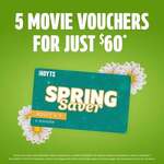 HOYTS Spring Saver Bundle: 5 Adult E-Vouchers for $60 (Conditions Apply) @ HOYTS