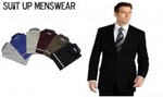 Suit up Menswear Plain Black Suit Jacket + Trouser + Shirt + Tie Deal for $99 and Free Delivery