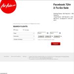 AirAsia Facebook 72hr 2-To-Go Sale