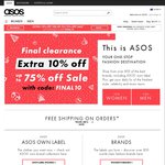 ASOS Extra 10% off Sale Items until 17 Feb