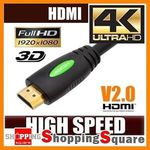 4K UHD HDMI 2.0 Cable 1M $3.95 1.5M $4.95 2M $5.95 3M $6.95 @ Shopping Square eBay store
