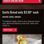 Domino's - $2 Garlic Bread (Nationwide)