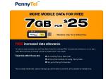 7GB for $25, NEW PennyTel Promotion