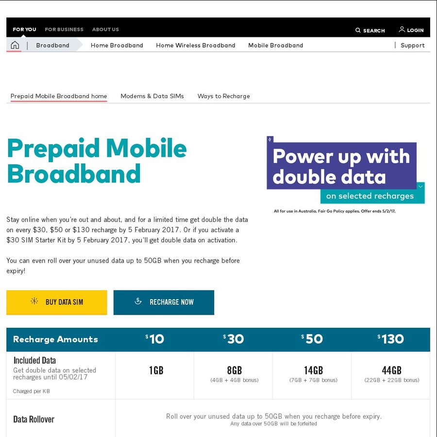 Optus Prepaid Mobile Broadband - $130 for 44GB - 2 Year Expiry - OzBargain