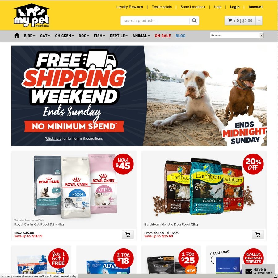 Free Shipping No Minimum Spend @ MyPetWarehouse - OzBargain