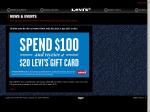 Spend $100 in any Levi's store and receive a $20 gift card.