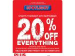 Spotlight 20% off Thursday 30/09 & Fri 01/10 & 30% off AFL & NRL Footy Merchandise