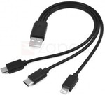 3 in 1 Lightning/Micro USB/Type C to USB Charging Cable US $0.60 (~ AU $0.80) @ Zapals
