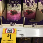 $1 Cadbury Dark Milk Sweet Zingy Raspberry 160g Block - Coles Clearance