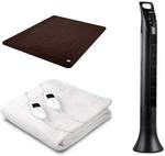 Winter Combo Deal. 1 Electric Throw + 1 Electric Blanket + 1 Tower Fan $159.95 - $184.95 Free Shipping @ Coco Bang