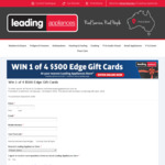 Win 1 of 4 $500 Edge Gift Cards from Leading Appliances