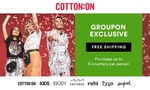 $35 Credit for $5 to Use on Cotton on Group (Minimum Spend $90) @ Groupon