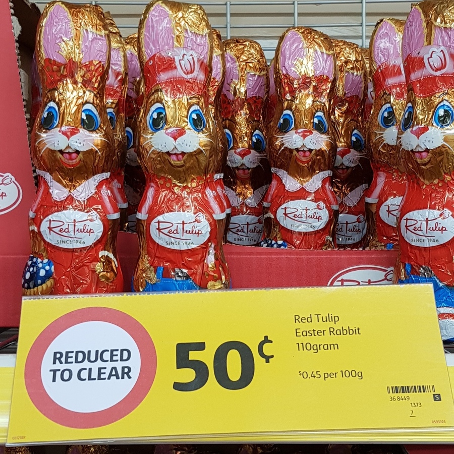 [NSW] Red Tulip Easter Rabbit 110g 0.50 Coles Lane Cove OzBargain