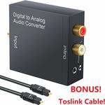 TERSELY DAC Digital to Analog Converter with Toslink Cable $13.50 + Delivery ($0 with Prime/ $49 Spend) @ Statco via amazon AU