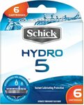 Schick HYDRO 5 Blades, 6 Cartridges $11.70 (Subscribe and Save)  + Delivery ($0 with Prime/ $39 Spend) @ Amazon AU