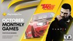 [PS4] PS Plus October 2020 - Need for Speed: Payback and Vampyr @ PlayStation (PS Plus Membership Required)