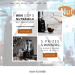 Win 1 of 5 NutraMilk Nut Processors Worth $899 Each from Bombora Coffee + Water Supplies