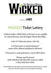 "Wicked" Lottery - Tickets for $30 RRP $119.90