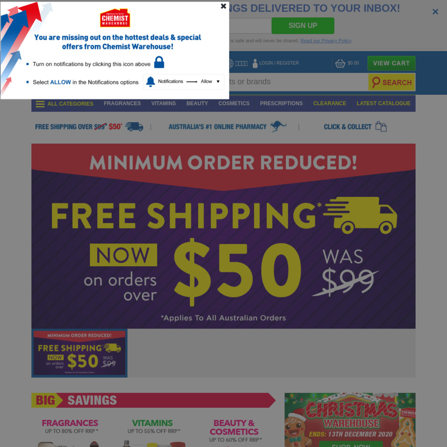 Free Shipping On Orders Over $1 @ Chemist Warehouse - OzBargain