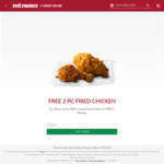 Two Free Pieces of Crunchy Fried Chicken with Any Delivery Order (Min $25 Spend) @ Red Rooster via App/Website
