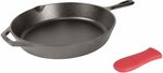 Lodge Cast Iron Skillet w/ Red Silicone Hot Handle Holder, 12" $56.68 + Delivery (Free with Prime) @ Amazon US via AU