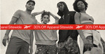 30% off Apparel Sitewide + $9.95 Delivery ($0 with $100 Order) @ Reebok